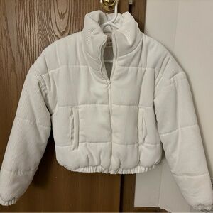 White Puffer Jacket - worn once